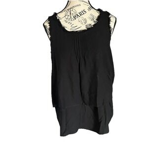 Sundance Modal Sleeveless Fringe Layered Top Black Size S Whimsigoth